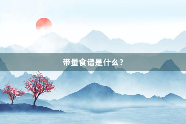 带量食谱是什么？